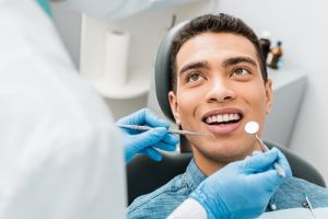 Image of male patient during a dental exam