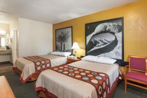 Guest room at the Super 8 by Wyndham Bakersfield South CA in Bakersfield, California