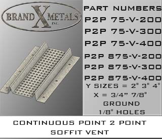 Point 2 Point soffit vent Channel Screed plaster construction brand x metals inc
