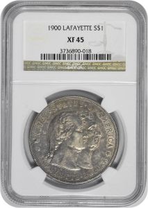 1900 Lafayette Commemorative Silver Dollar EF45 NGC