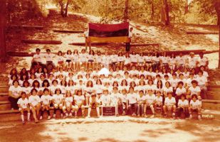 The first group of campers at Camp Big Pines in 1978