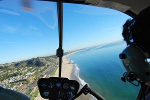 Helicopter ride along beach Malibu to Santa Monica