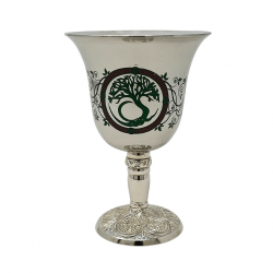 Stainless Steel Chalice with Tree of Life Design 4.75
