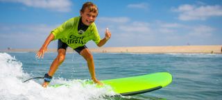 For kids ages 5+ 3:1 student instructor ratio Full and Half days Step-by-step surf lessons