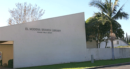 library orange El Modena Branch Library