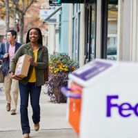 logistics service orange FedEx Drop Box