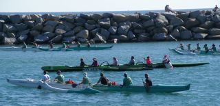 Dana Outrigger Paddlers getting ready for a workout.