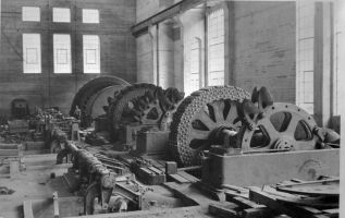 (ca. 1916)* - Power Plant No. 1 during construction and installation of Pelton wheels.