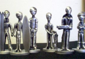 Everyday Aliens series of miniature metal alien figures