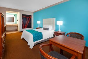Guest room at the Howard Johnson by Wyndham Pico Rivera Hotel & Suites in Pico Rivera, California