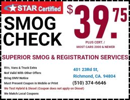 car inspection station richmond Superior Smog & Registration Services