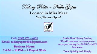 notaries in san diego Notary Public - Nidhi Gupta