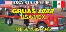 GRÚAS LORA USA/MÉX Servicio de grúas
