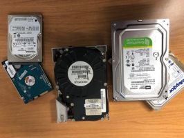 Hard drives and solid state drives.