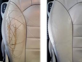 Before - Leather Car Seat Repair - After