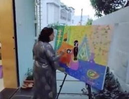 BEHIND THE SCENES: WATCH ARTIST ANURADHA THAKUR PAINTING IN HER GARDEN