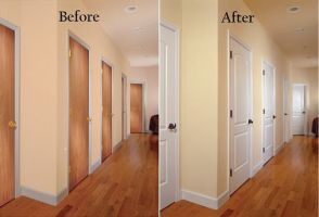 before & after door replacement